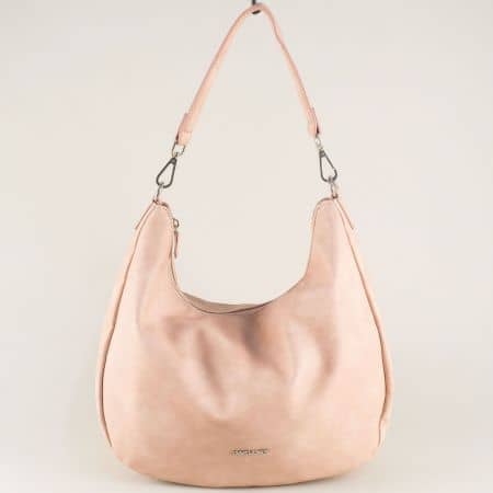 Френска дамска чанта, тип торба в розов цвят cm3389rz