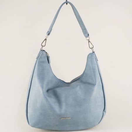 Френска дамска чанта, тип торба в син цвят cm3389s