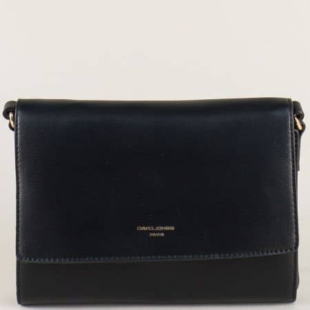 Малка дамска чанта с две прегради в черен цвят cm3401ch