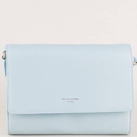 Малка дамска чанта с две прегради в светло син цвят cm3401s