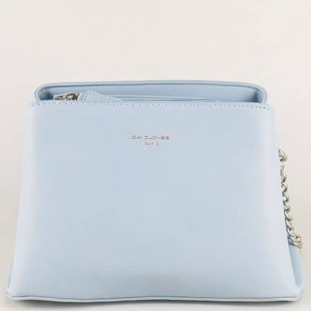 Малка дамска чанта в синьо с две прегради- DAVID JONES cm3407s