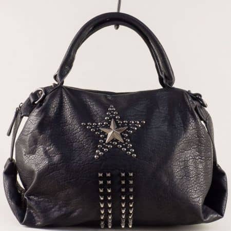 Дамска чанта с декорация- DAVID JONES в черен цвят cm3625ch