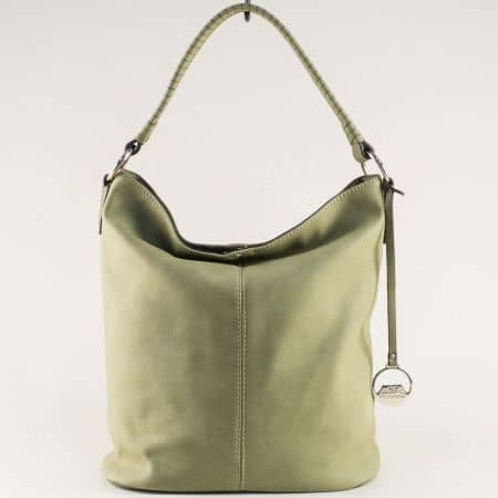 Дамска чанта, тип торба в зелен цвят- DAVID JONES cm3714z