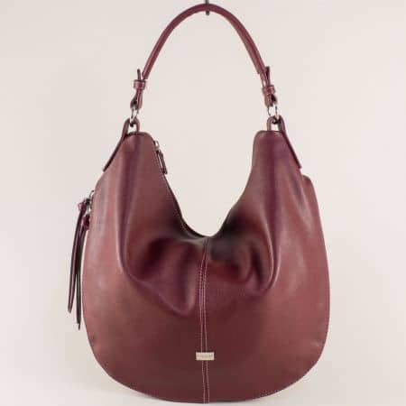 Френска дамска чанта, тип торба в цвят бордо cm3915bd