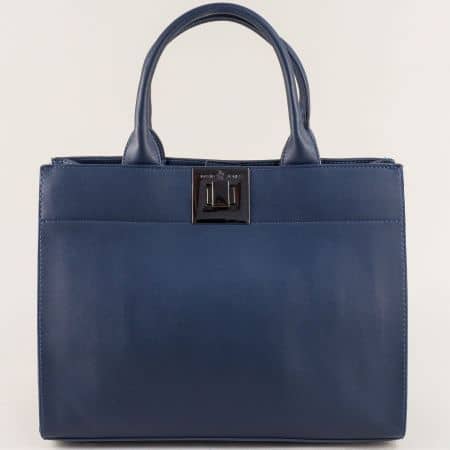 Дамска чанта с три прегради в син цвят- DAVID JONES cm4001s