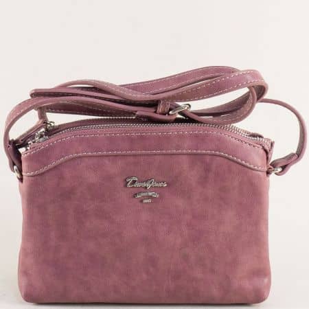 Розова дамска чанта с две прегради- DAVID JONES cm4003rz