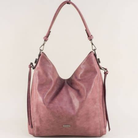 Дамска чанта, тип торба в розов цвят- DAVID JONES cm4015rz