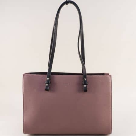 Дамска чанта- DAVID JONES с две дръжки в розов цвят cm4041rz