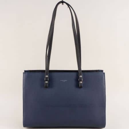 Дамска чанта- DAVID JONES с две дръжки в син цвят cm4041s