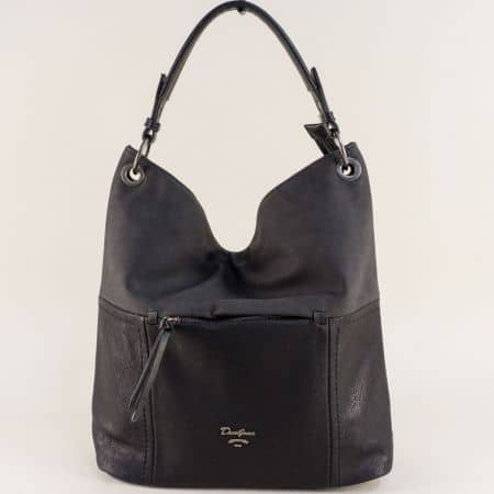 Дамска чанта, тип торба в черен цвят- DAVID JONES cm4046ch