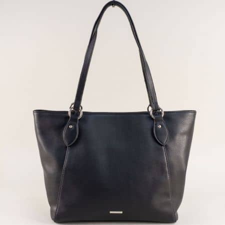 Черна дамска чанта с две средни дръжки- DAVID JONES cm4063ch