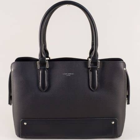 Дамска чанта- DAVID JONES с три прегради в черен цвят cm5005ch