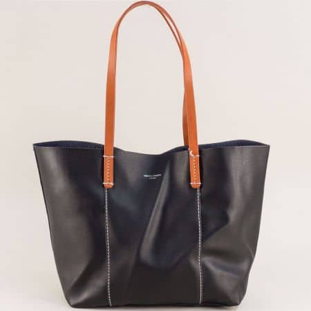 Дамска чанта в кафяво и черно с органайзер cm5154ch
