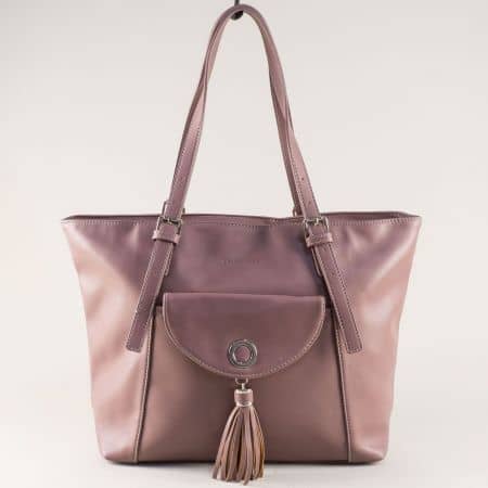 Розова дамска чанта с две регулируеми дръжки ch5637-6rz