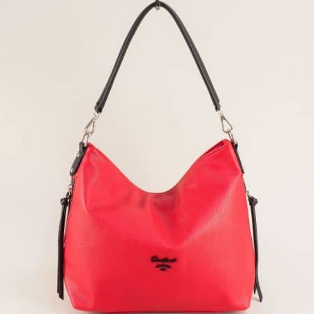 Червена дамска чанта на DAVID JONES с една преграда cm6061chv
