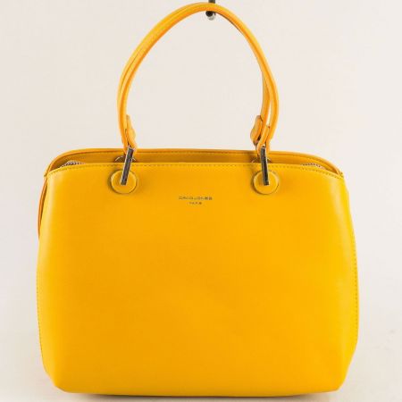 Атрактивна дамска чанта в жълт цвят David Jones cm6252j