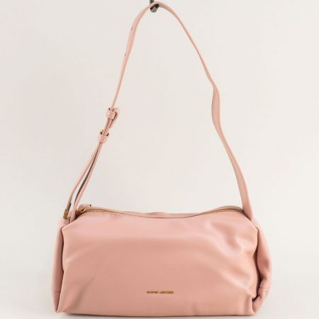 Розова дамска чанта с дълга дръжка на DAVID JONES cm6293rz