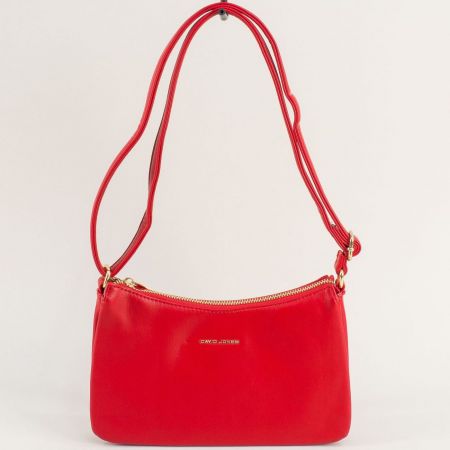 Червена дамска чанта на DAVID JONES с три самостоятелни прегради cm6401chv