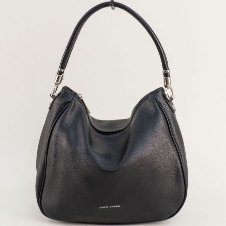 Черна дамска чанта със заден джоб David Jones cm6404ch