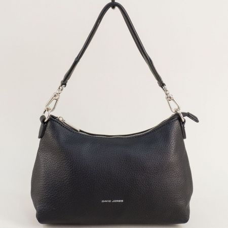 Черна дамска чанта с къса и дълга дръжка на DAVID JONES cm6417ch