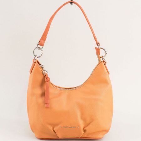 Дамска чанта в оранжево с къса и дълга дръжка cm6431o