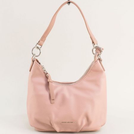 Ежедневна дамска чанта в розово с къса и дълга дръжка cm6431rz