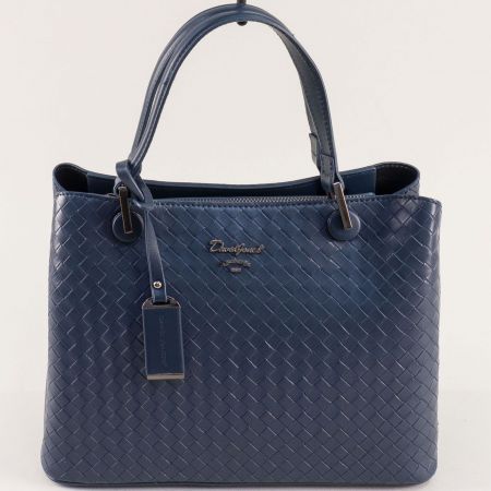 Ежедневна дамска чанта в син цвят с къса и дълга дръжка cm6493s
