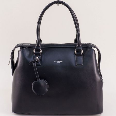 Всекидневна дамска чанта в черно с две прегради  cm6636ch