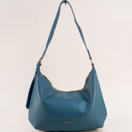 DAVID JONES дамска чанта в син цвят с една преграда cm6707s