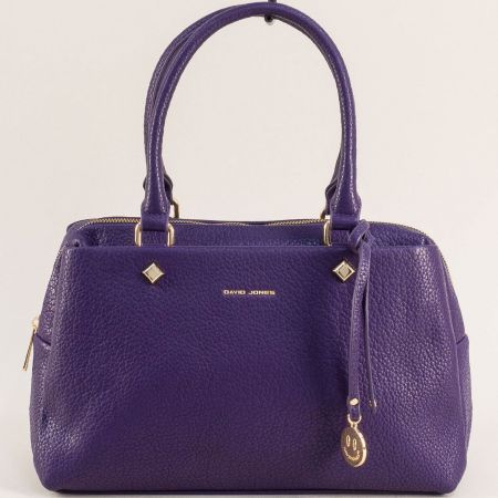 Модерна дамска чанта в лилав цвят с къси дръжки  cm6867l