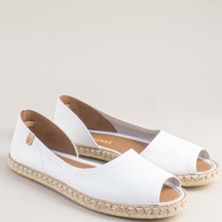 VERBENAS дамски кожени обувки в бял цвят с отворени пръсти cruzb