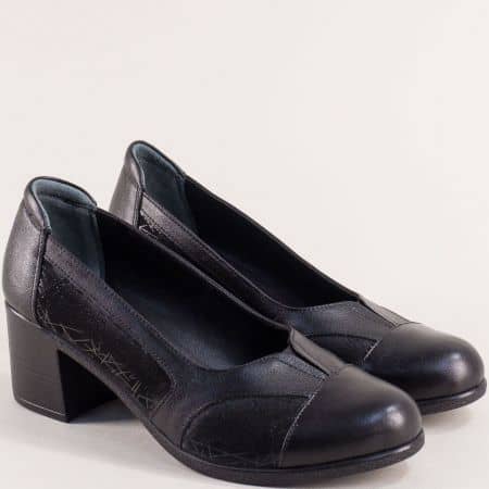 Дамски черни обувки от естествена кожа d20ch
