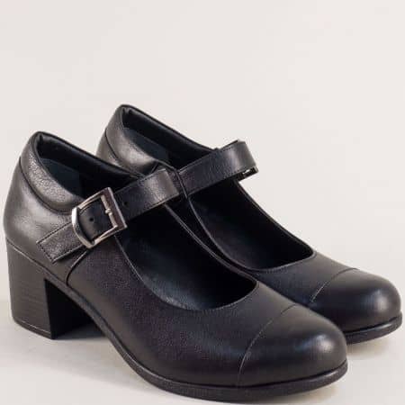 Дамски обувки в черен цвят от естествена кожа d23ch