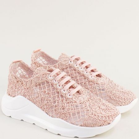 Равни дамски спортни обувки в розов цвят e150rz