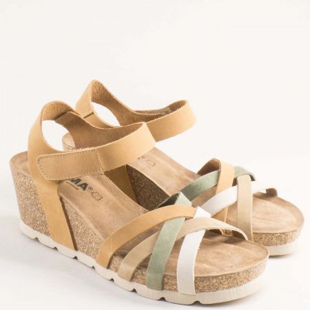 EMMA дамски сандали на платформа от естествен набук e3103nkps