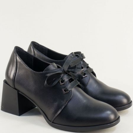 Ежедневни дамски обувки естествена кожа в черен цвят janet21360ch