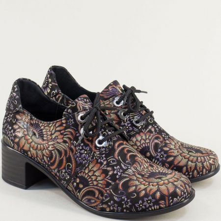 Цветни дамски обувки от естествена кожа на среден ток k0203chps