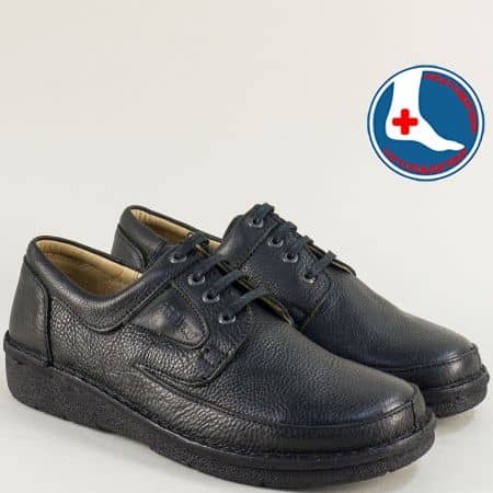Черни мъжки обувки с връзки от естествена кожа- ARBITRO l2006ch