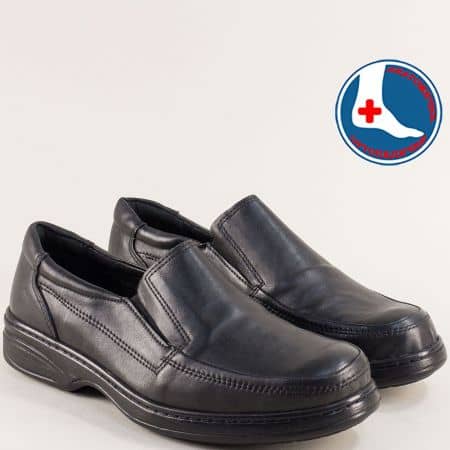 Анатомични мъжки кожени обувки в черен цвят l2015ch