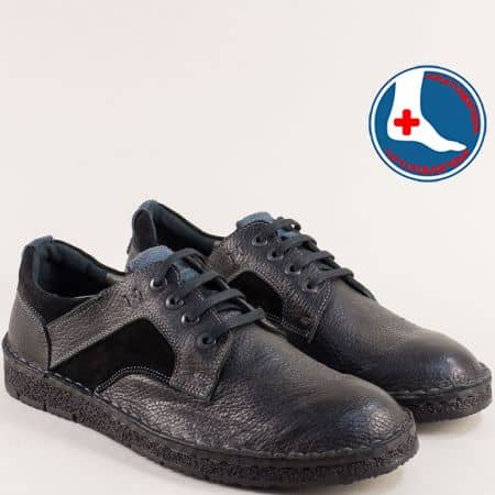Ежедневни мъжки обувки от естествена кожа в черноArbitro l2035ch