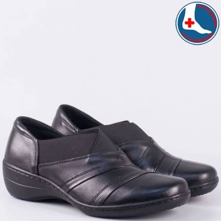 Ежедневни дамски обувки от естествена кожа в черно l5220ch