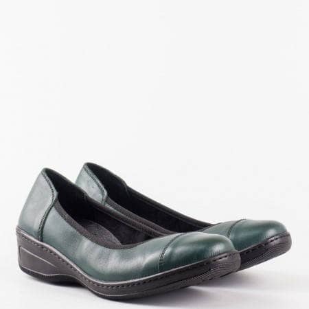Комфортни ежедневни равни обувки с ортопедична  стелка в зелен цвят l5722z