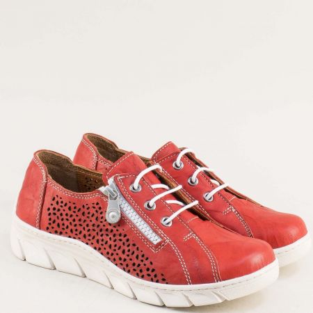 Дамски ежедневни обувки LORETTA в червен цвят на комфортно ходило l6643415chv