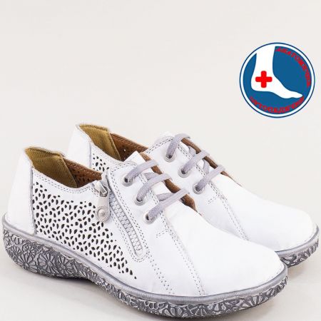 Анатомични бели  дамски обувки от естествена кожа  l6665b