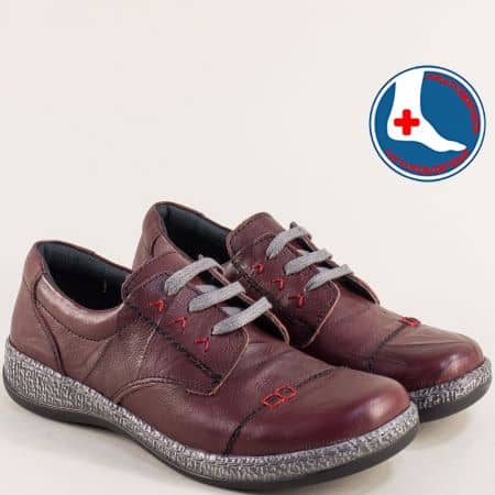 Дамски анатомични обувки в цвят бордо l673636bd
