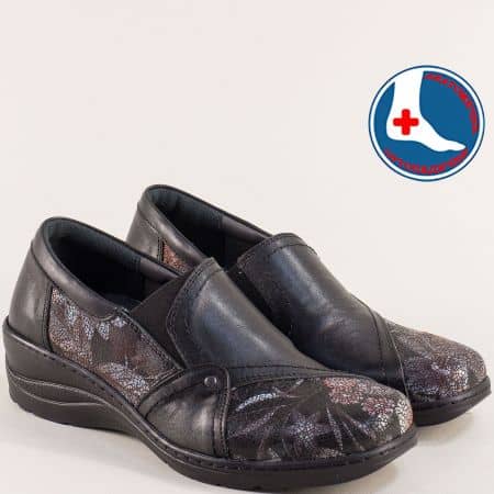 Ортопедични черни дамски обувки l6788chps