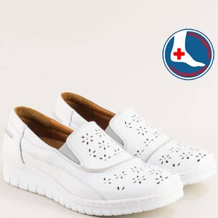 Анатомични бели дамски обувки естествена кожа l6831b
