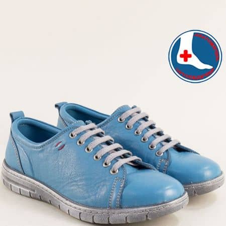 Сини анатомични дамски обувки естествена кожа l6848s
