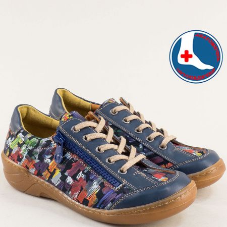Спортни дамски обувки на LORETTA в цветна естествена кожа l7042307sps