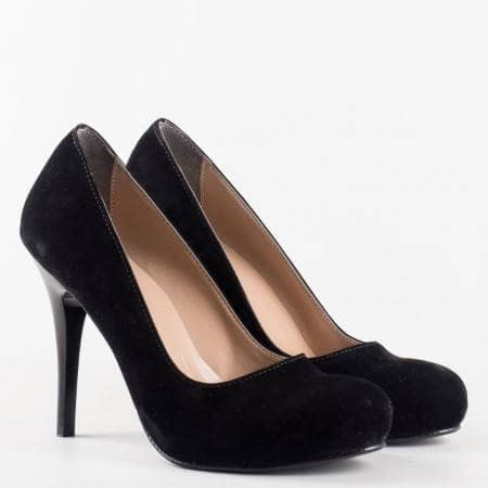 Стилни дамски обувки на висок ток  със скрита платформа m015nch